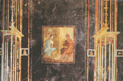 Fourth style painting in Pompeii, from the Hous of Fabius Rufus