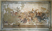 Mosaic floor with the battle between Alexander the Great and Darius of Persia in the House of the Faun 