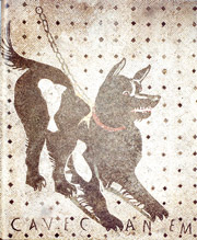 Mosaic with the warning <i>Cave Canem</i> Beware of the dog