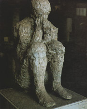 Plaster cast of human beeing in Pompeii