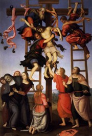 Descent from the cross by Lippo e Perugino