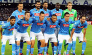 A photo of the Naples team for the beginning of a match 