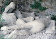 The last moments of the ill-fated Pompeiians, frozen forever in plaster