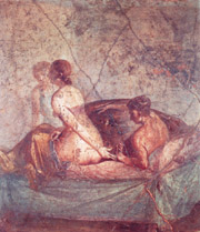 Erotic scene from the House of Cecilio Giocondo from Pompeii