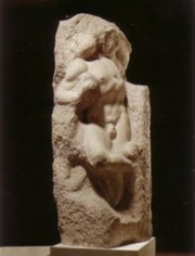 One of the prisons by Michelangelo in the Galleria dell'Accademia