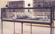 A plaster cast in Pompeii 