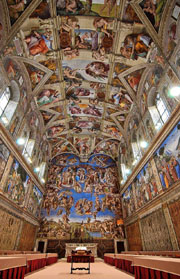 The frescoes in the Sistine Chapel 