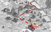 Map with the itinerary of this Florence tour