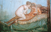 One of the two erotic paintings which decorated a private bed chamber