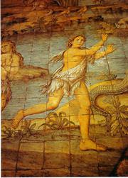 Detail of the majolica flooring of the Church of St. Michael at Anacapri