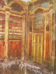 Example of II style painting, from the Villa of the Mysteries