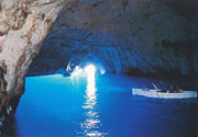 The interior of the famous Blue Grotto