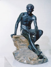 The statue of Hermes found in Herculaneum