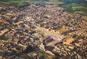 The bird's eye view of the ruins of Pompeii