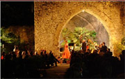 Concert in Villa Rufolo (Ravello) with piano, voice and harp