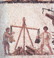 Mosaic with slaves at work, III-IV century a.D.