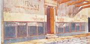 A reconstruction of a street in Pompeii with political propaganda
