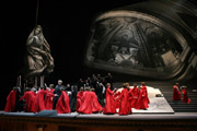 A scene of La Tosca Opera by Puccini in the San Carlo Theatre of Naples