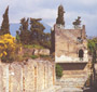 MERCURIO STREET WITH THE TOWER IN THE BACKGROUND IN POMPEII