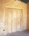 Plaster cast of a door in the Villa of the Misteries in Pompeii